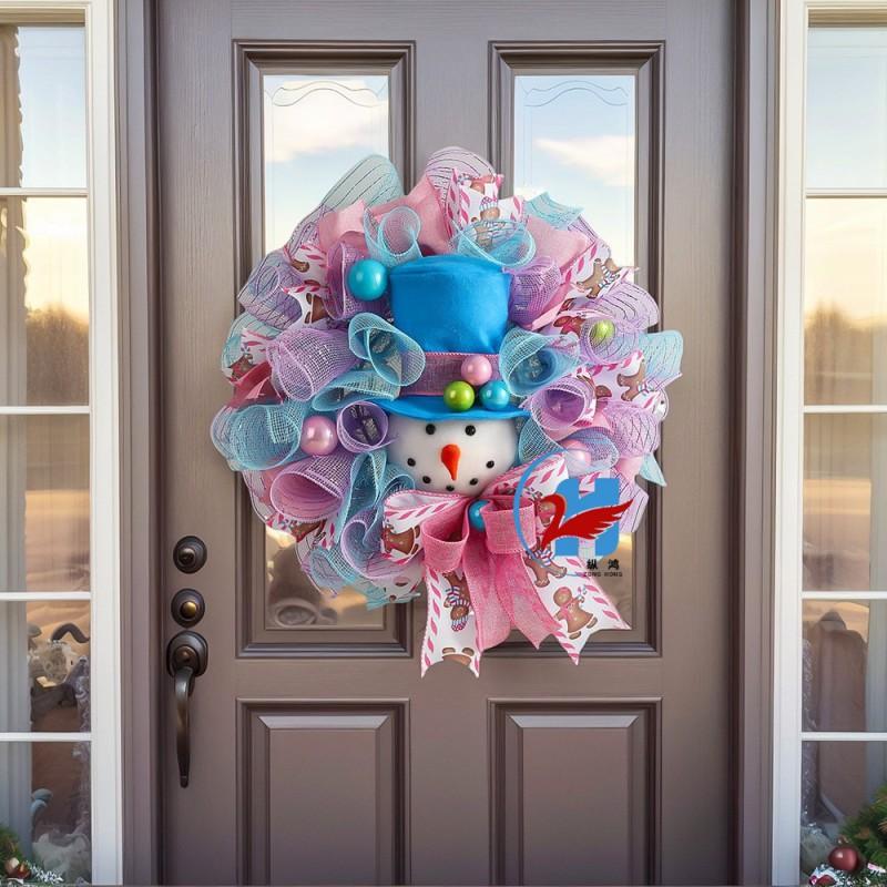 Christmas Decorative Snowman Wreath Hanging Ornament