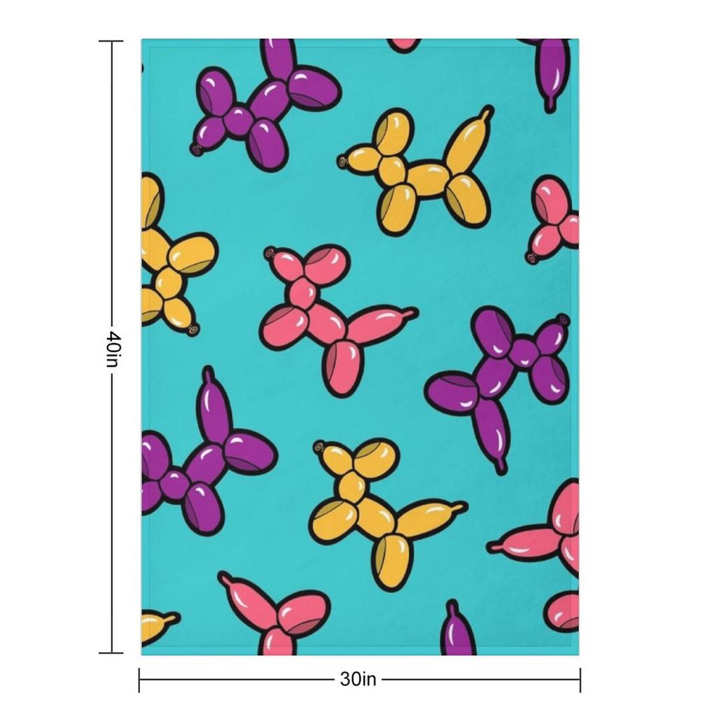 Balloon Animal Dogs Pattern In Blue Throw Blanket Winter Beds Thermals For Travel Sofa Bed for Babies Blankets