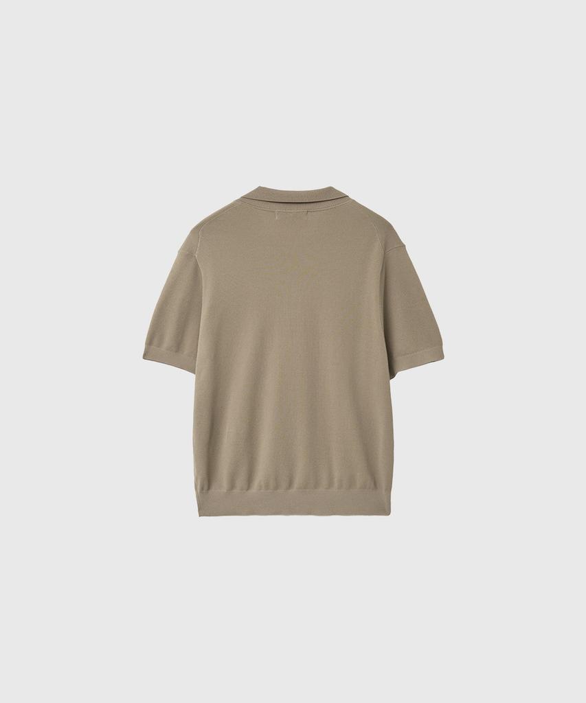 GENERALIDEA Man Temperature Cut Cool Button Collar Half Knit [Taupe] / Gf2Mkp013