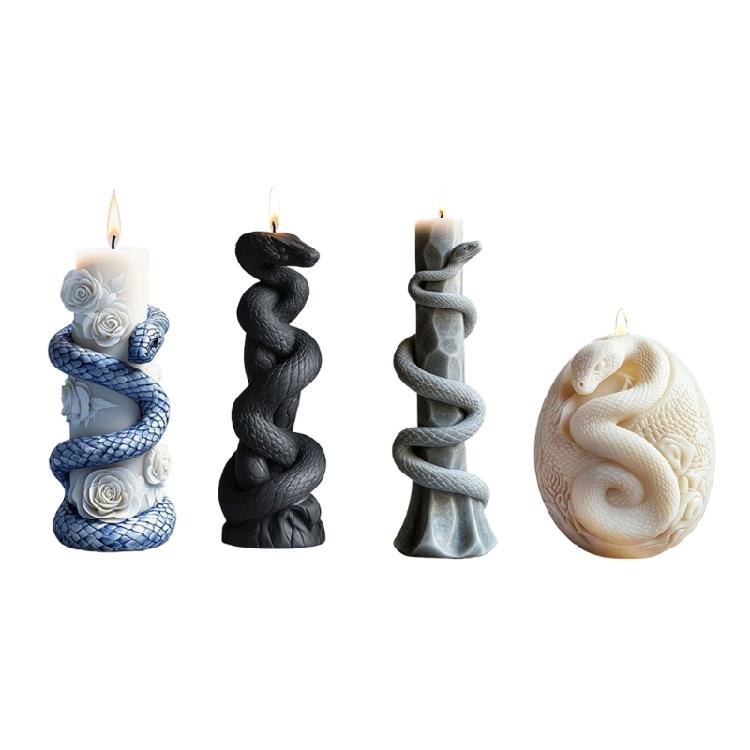 Candle Molds Castings Molds Epoxy Resin Molds Spirals Snake Pillar Silicone Moulds Plasters Molds Ornament Molds
