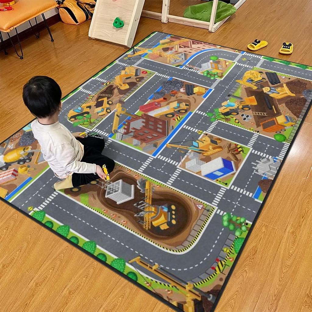 Tappetino Puzzle Pista Cartone Animato Tappeto Grande Area Soggiorno Tappeto Sala Giochi Tappeto Facile Da Mantenere Decorazione Casa Retrò