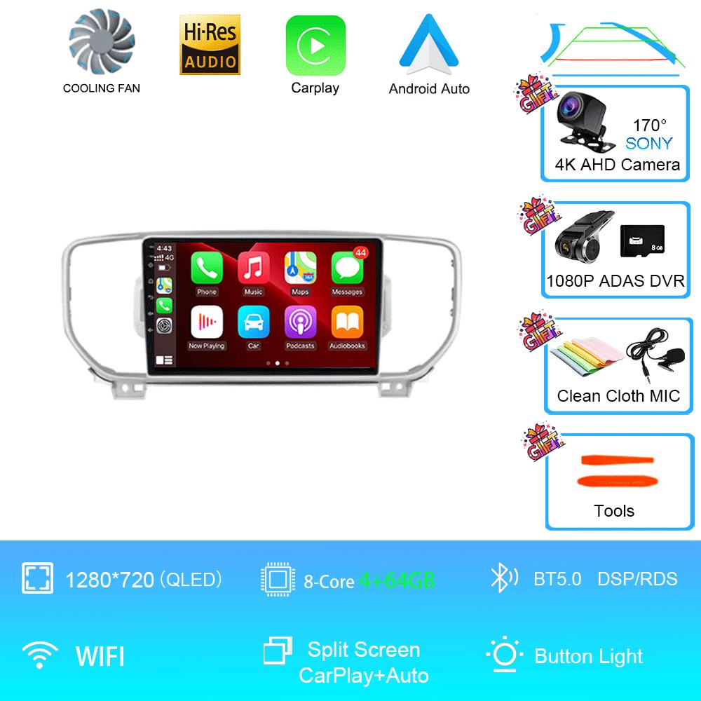 Android 14 Car Radio Carplay+Auto For KIA Sportage 4 KX5 2016 - 2018 Multimidia Video Player Navigation GPS Stereo 360 Camera BT