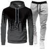 Mens Hooded Sweatshirt Jogger Pants Set Casual Sportswear Outfit