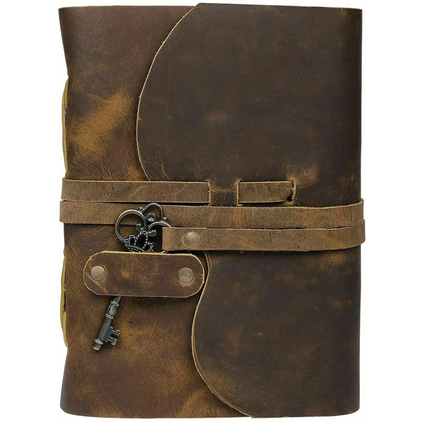 

Журнал в кожаном переплете Винтажный журнал из натуральной кожи Ручной работы Бумага с рваным краем 7 x 5 in