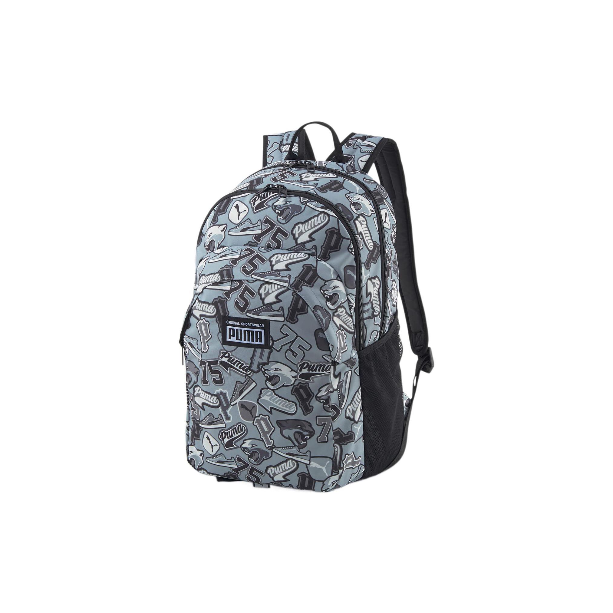 

Puma Fashion Print Pattern Zipper Closure Fabric Backpack Unisex Backpacks Light-Gray 079133-10 Light Gray