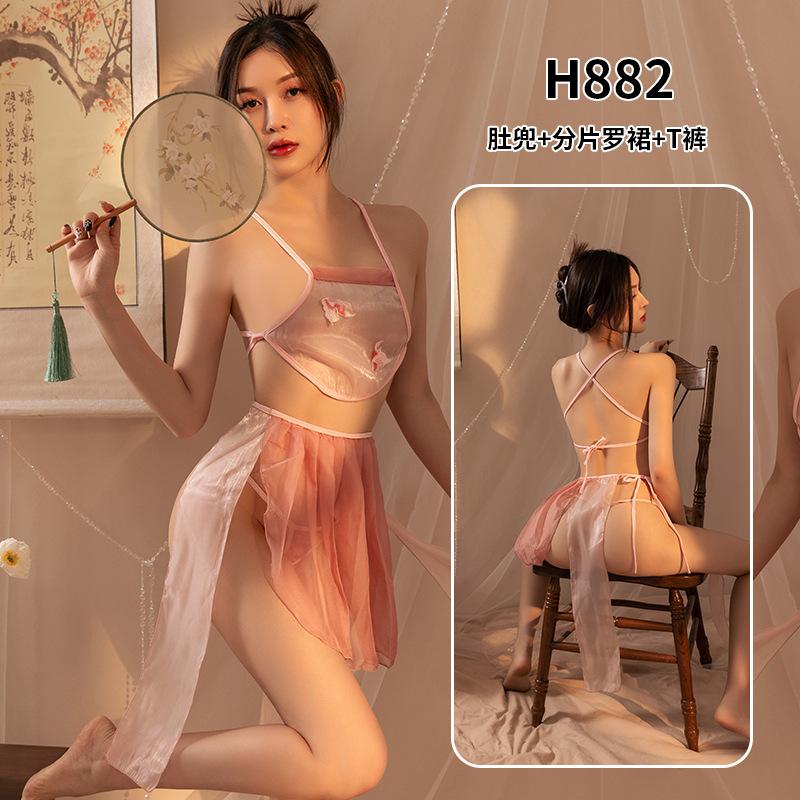 Adult Erotic Underwear Ancient Cheongsam Pajamas Large Size Sexy Temptation Flirting Free Passion Hanfu Suit
