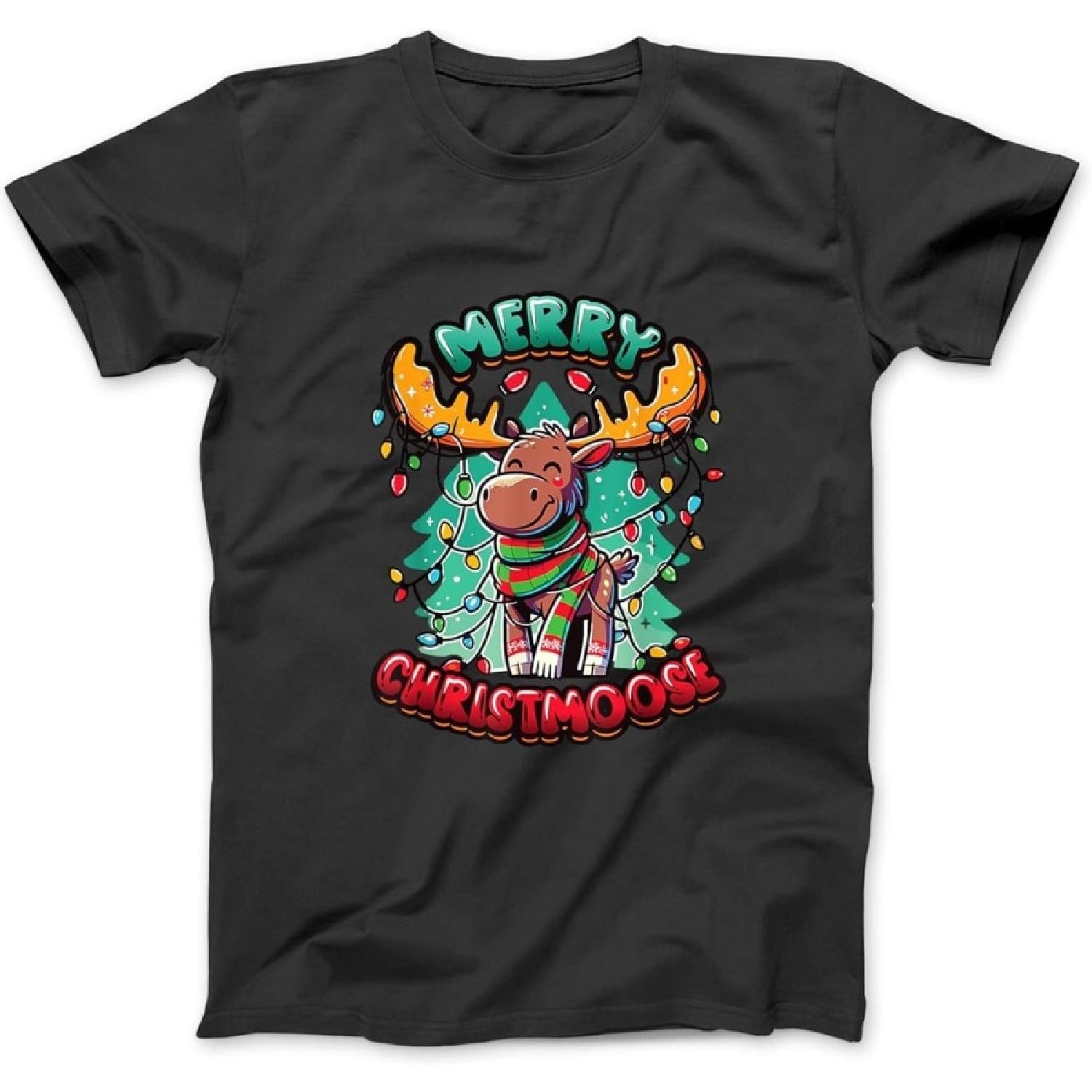 Счастливого Рождества Лось Рождественская Елка Лось Счастливого Рождества Лось Футболка EAT Мужская Женская Лонгслив, Толстовка Худи Черный S
