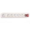 Salicru Safe Power Strip with Switch 6/ 6 Power Outlets/ 1.5m Cable/ White