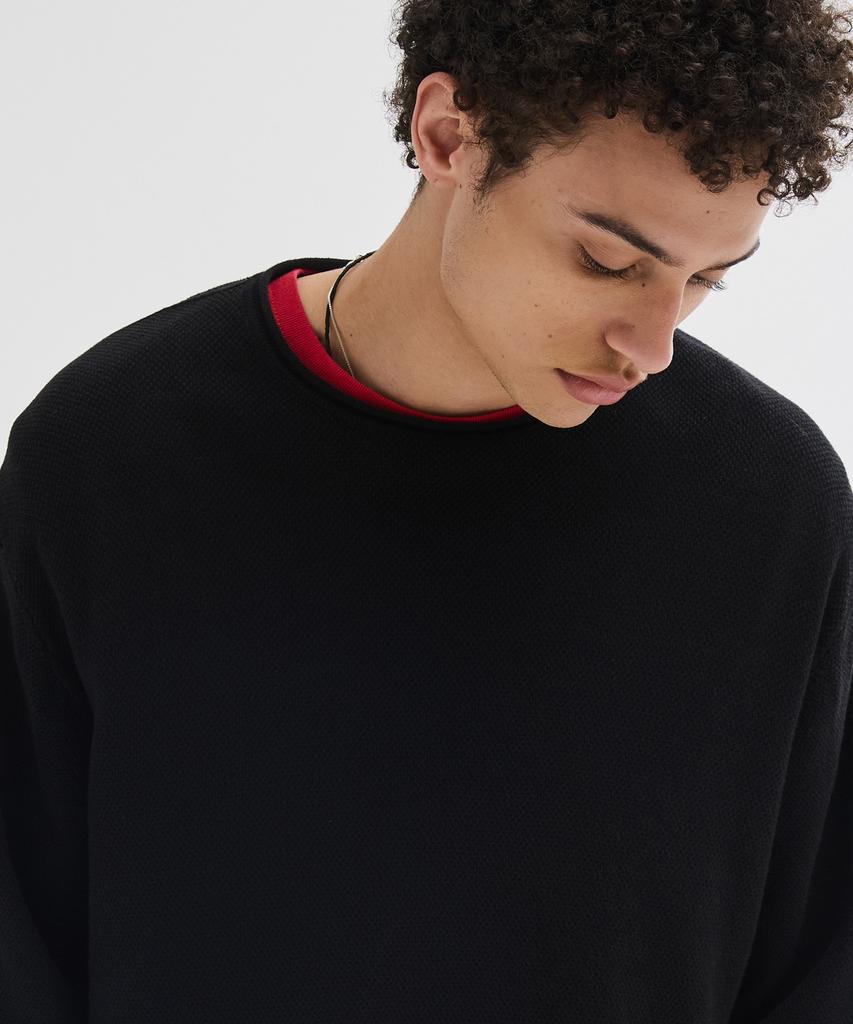 LEIRE Cut-Off Textured Knit [Black]