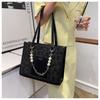 Internet celebrity fashion bag female 2024 new spring large capacity pearl chain shoulder bag niche design underarm bag