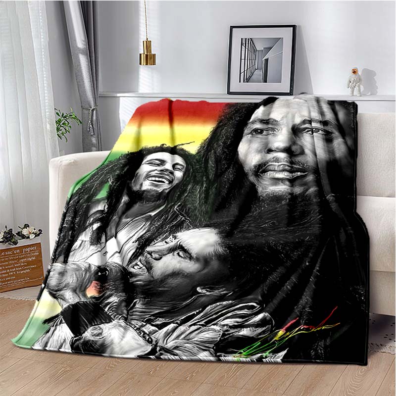 Bob Marley Music Throws Blanket for Kid Couch Sofa Travel Home Picnic Hiking Bed Beding Super Soft Flannel Blanket Birthday Gift