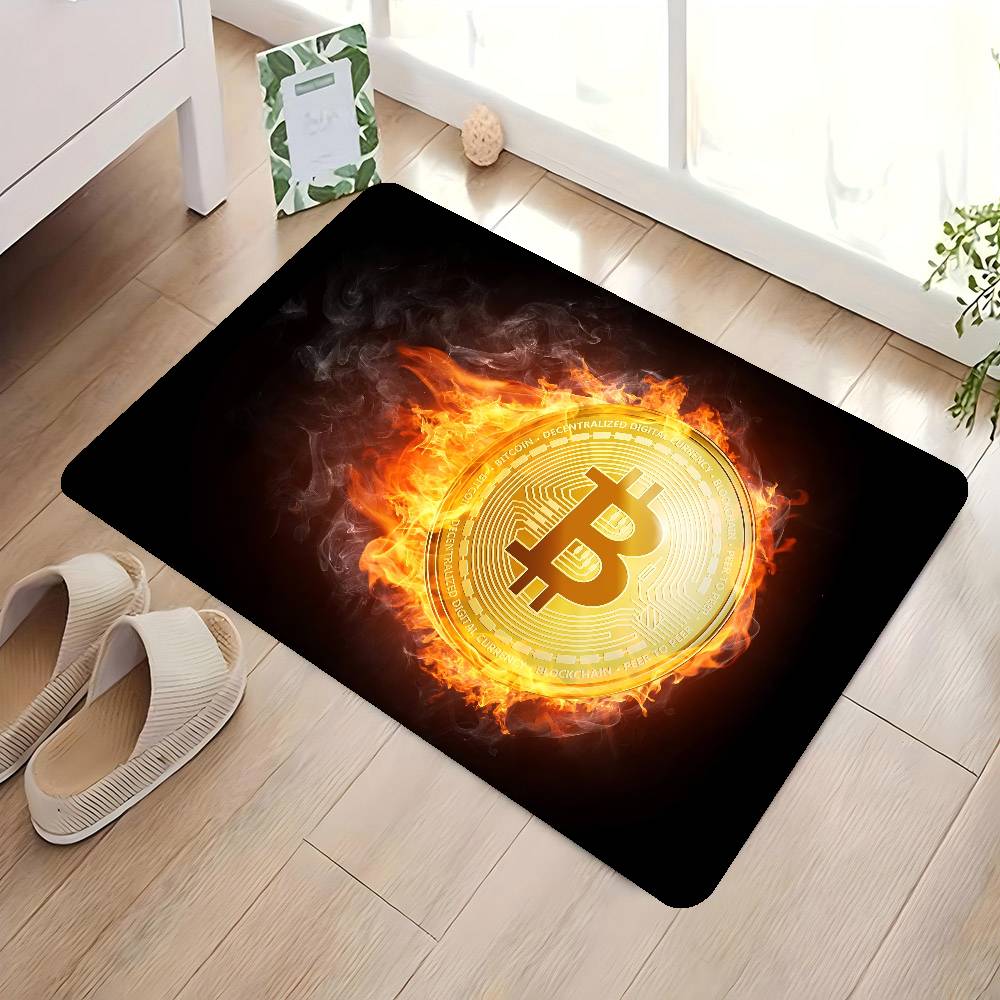 

B-Bitcoin Logo Kitchen Mat Kids Room Bedroom Decoration Balcony Anti-Slip Doormat Living Room Alfombra 50x80 cm