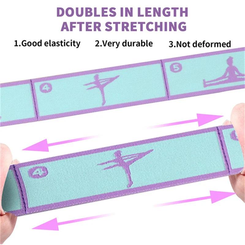 Elastic Yoga Resistance Band Stretching Belt for Pilates Dance Fitness Sport Exercise Multi-Functional Pull Strap Belt for Beginners