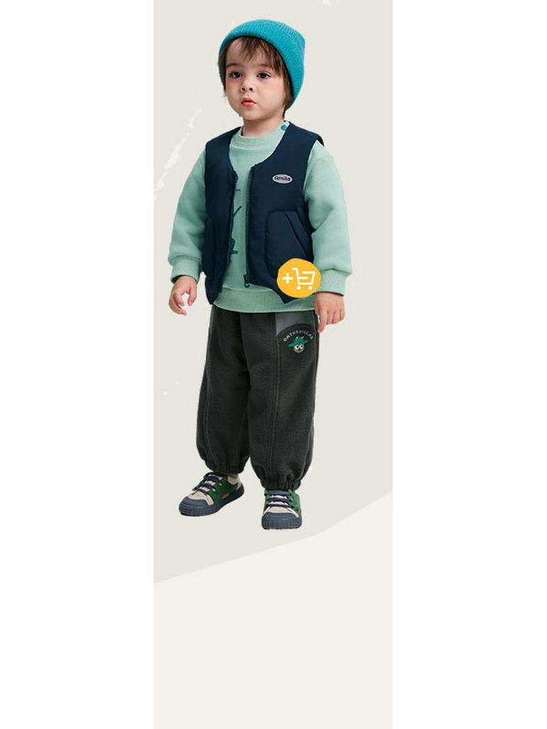 Boys' Trendy Straight-Leg Pants - 2025 Winter, Versatile Warm Cuffed Casual Wear