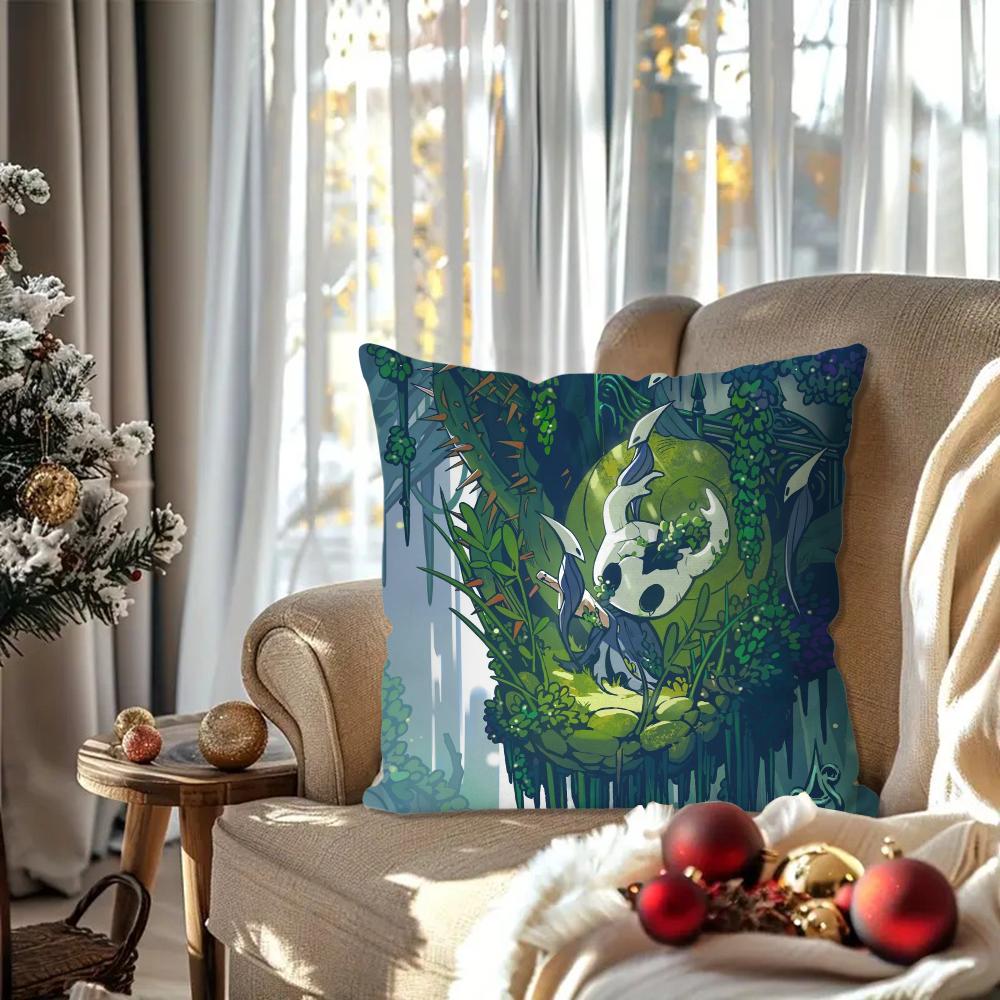 The H-Hollow K-Knight Adventure Game Pillow Case Square Pillow Bedroom Sofa Leisure ComfortCar Living Room Home Decoration 40X40