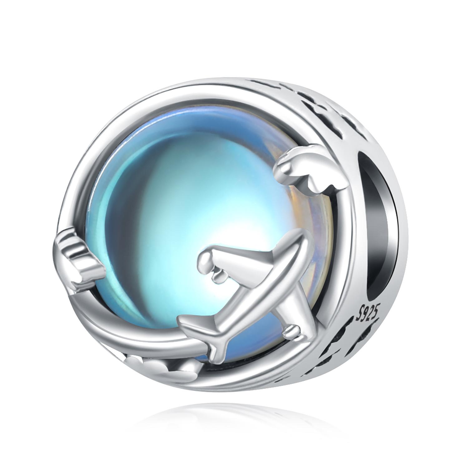 

Authentic Original Copper Metal Charm Bead Components Luxury Blue Clouds Airplane Bead Components Compatible With Bracelet High Quality Fine Jewelry