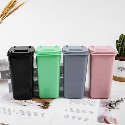 Mini Masaüstü Çöp Kutusu Plastik Atık Kutuları Kapaklı Ev Temizliği Çöp Masası