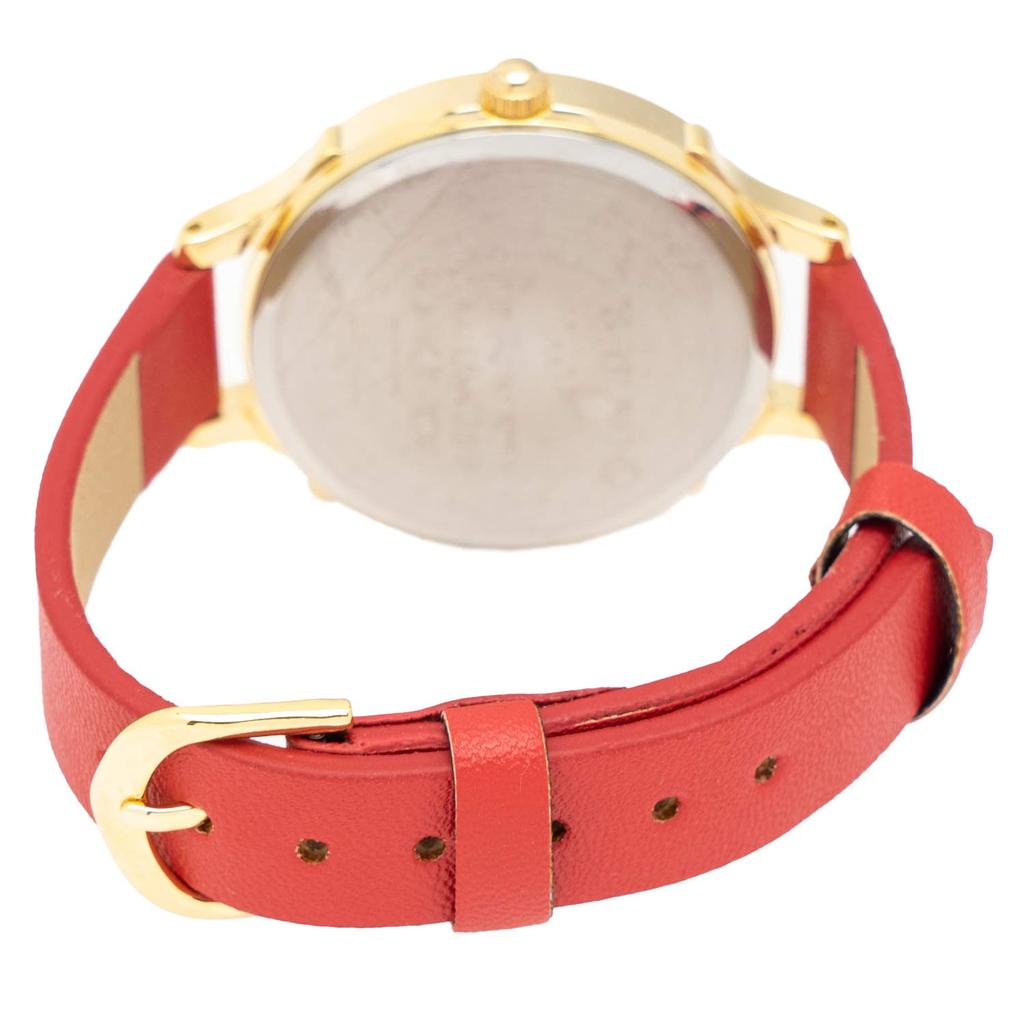 Fieldwork Analog Hello Kitty Cherry Watch with Leather Strap and White Red Women's Dial, (KT006-3)