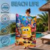 Sponge Underwater Adventure Beach Towel, Super Soft Microfiber, Perfect Gift for Her/Him, Birthday, for Pool, Beach, Travel, Decor Beach Party