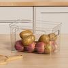 Dispenser per Sacchi della Spazzatura Portasacchi Impilabile con Coperchio in Bambù Organizzatore Trasparente in Plastica per Sacchi della Spazzatura per Cucina Lavanderia Dispensa Sotto il Lavello