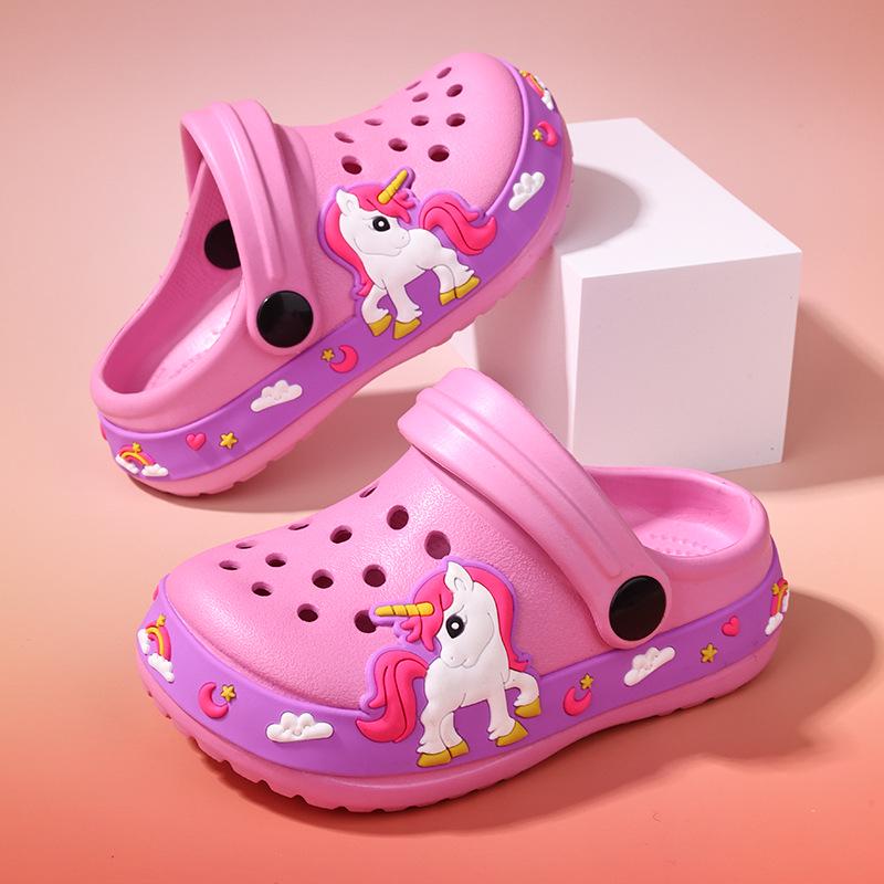 

Детские сандалии с динозаврами: Мягкие, дышащие пляжные клоги для мальчиков и девочек 16cm Inside Length розовый