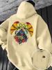 Men's Casual Hooded Sweatshirt with Kangaroo Pocket and Applique (SC Leopard Print) - Adjustable Drawstring Hood, Regular Fit Pullover
