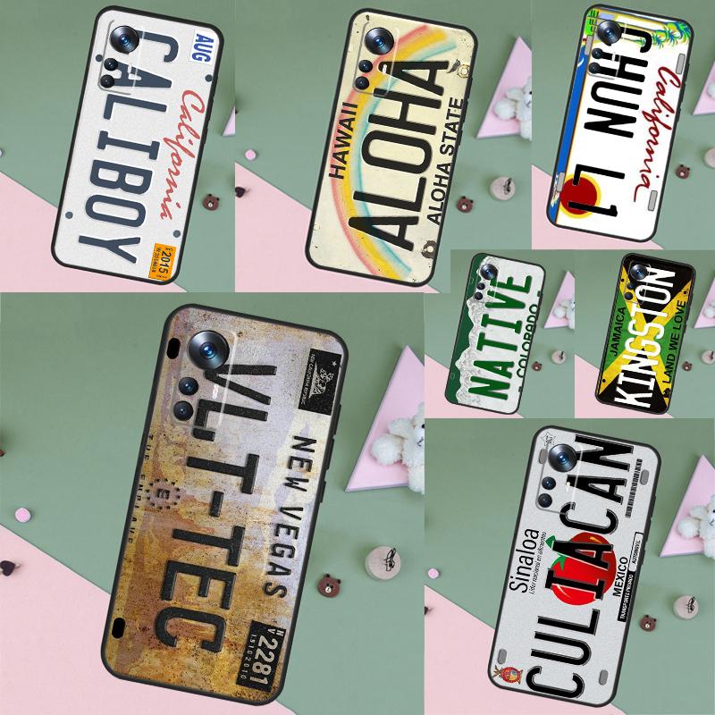 Retro License Plate Number Funda For Xiaomi 15 14 Ultra 17 Pro Max 13T 14T 15T POCO F5 F6 F7 Pro X5 X6 X7 F8 Ultra Case