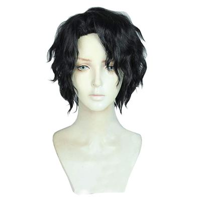 Cosplay Wig with Net, Heat Resistant, Sakusa Masaomi Style, Black Wig