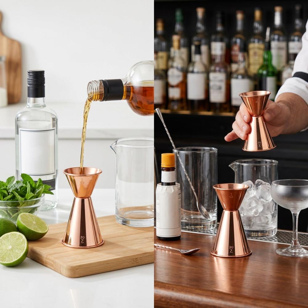 304 Edelstahl Doppelkopf Messbecher Doppelkopf Cocktail Jigger Tasse Restaurant