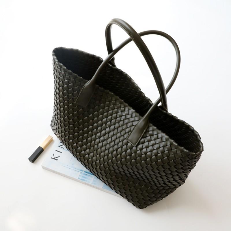 Borsa Tote in Pelle Intrecciata Grande Capacità Morbida Vera Pelle di Mucca Borsa a Spalla Borsa a Mano per il Pendolarismo Quotidiano Stile Urbano