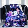 1PC Custom Name Axolotl Fantasy Collage Flannel Blankets Patterns Throw Blanket All-Season Soft Gift for Couch, Bed, Camping Gifts