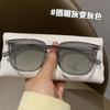 New Xiaohongshu Same Retro Box A Color-Changing Flat Glasses Fashion Trend Men'S And Women'S Anti-Blue Light Myopia Glasses