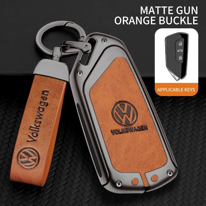 

VW GTI GOLF 2026 Hot For VW VOLKSWAGEN Car Zinc Alloy Key Case Cover Car Key Chain Metal Key Shell for Volkswagen GTD Magotan Go