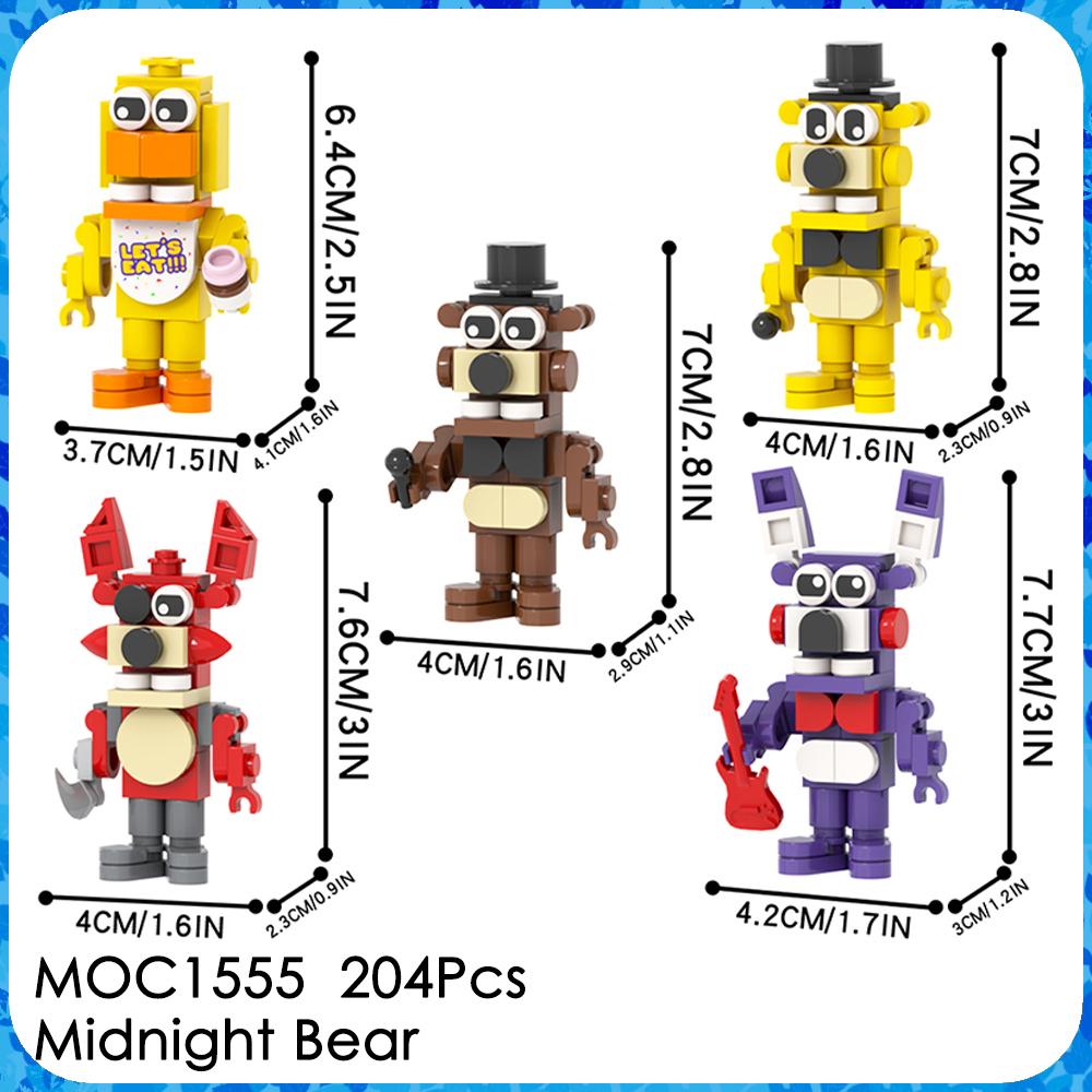 

MOC Ночной Медведь Кирпичный Набор Игра Ужасов Фигурка Сборка Животное Группа Совместимые Строительные Блоки Игрушки Для Взрослых Детей Друзей Подарок