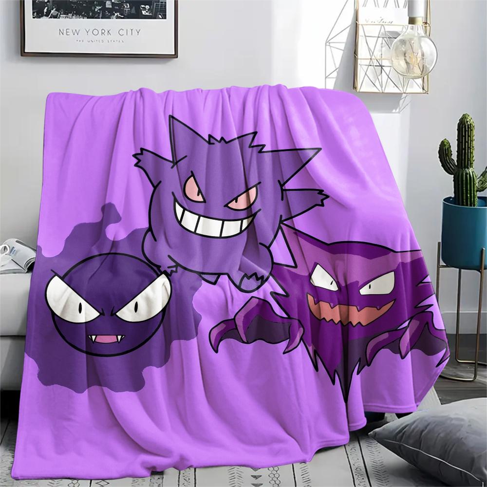Cute Gengar Blanket, Warm Throw for Bedroom, Perfect Gift for Gengar Fans.chl