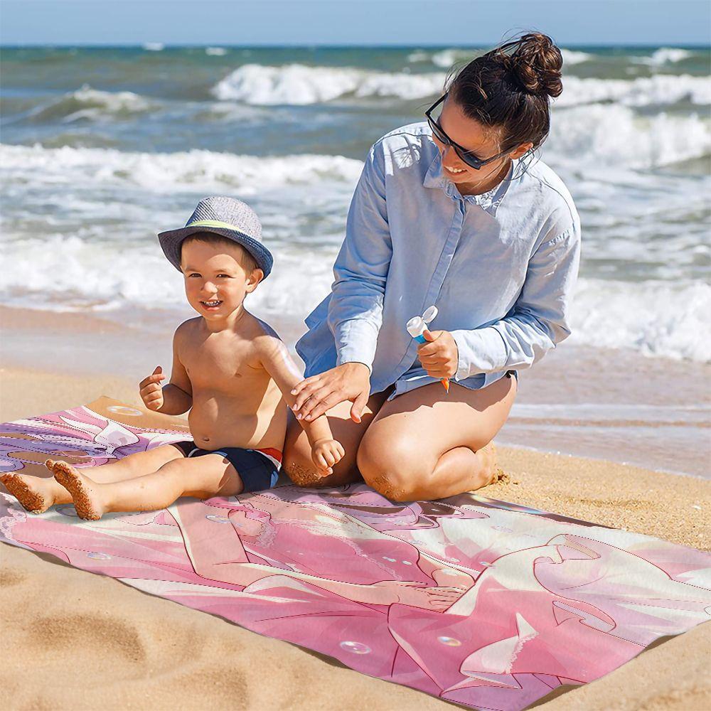 Hatsune Miku Bubbles Anime Beach Towel Digital Print Soft Quick Dry For Pool Swim Travel Camping Gift