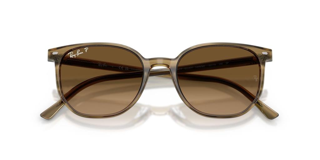sunglasses 0RB2197F ELLIOT STRIPED GREEN POLAR BROWN GRADIENT 54mm Asian Fit Polarized Ray-Ban