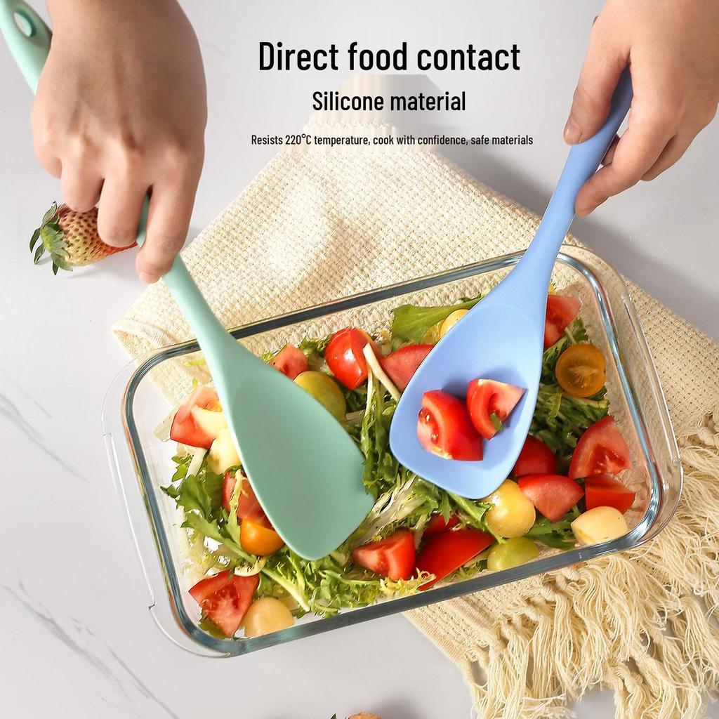 Silicone Full-Wrap Flat Head Spatula for Baking, Mixing, and Salad Serving.