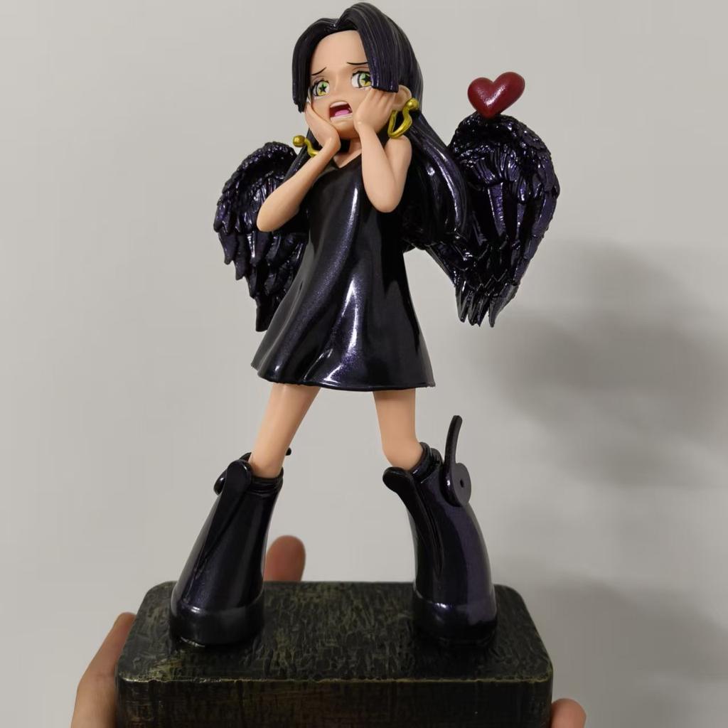 Anime One Piece Figure Boa Hancock Sexy Seraphim Black Hancock Statue 23cm PVC statue Collection Model Toys For Children Gifts