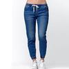 2025 Frühling/Herbst Damen Übergröße Elastischer Bund Kordelzug Jeans – Lockere Lange Denimhose