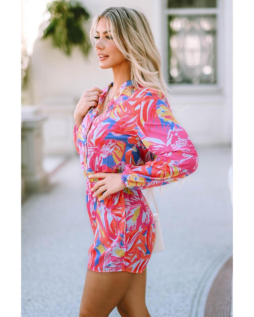Azura Exchange Bold Graffiti Print Shirt Button Romper