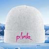 New Pink Text Exclamation Design Black Backdrop Unisex Women Unisex Knitted Hat Beanie Pullover Cap Winter Thermal Warm Christmas O