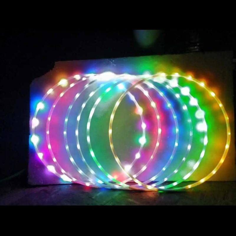 LED Colorful Fitness Circle Sport Hoop Loose Weight Home Indoor Removable Multi-Color Sports Hoop Gym Fitness Equipments