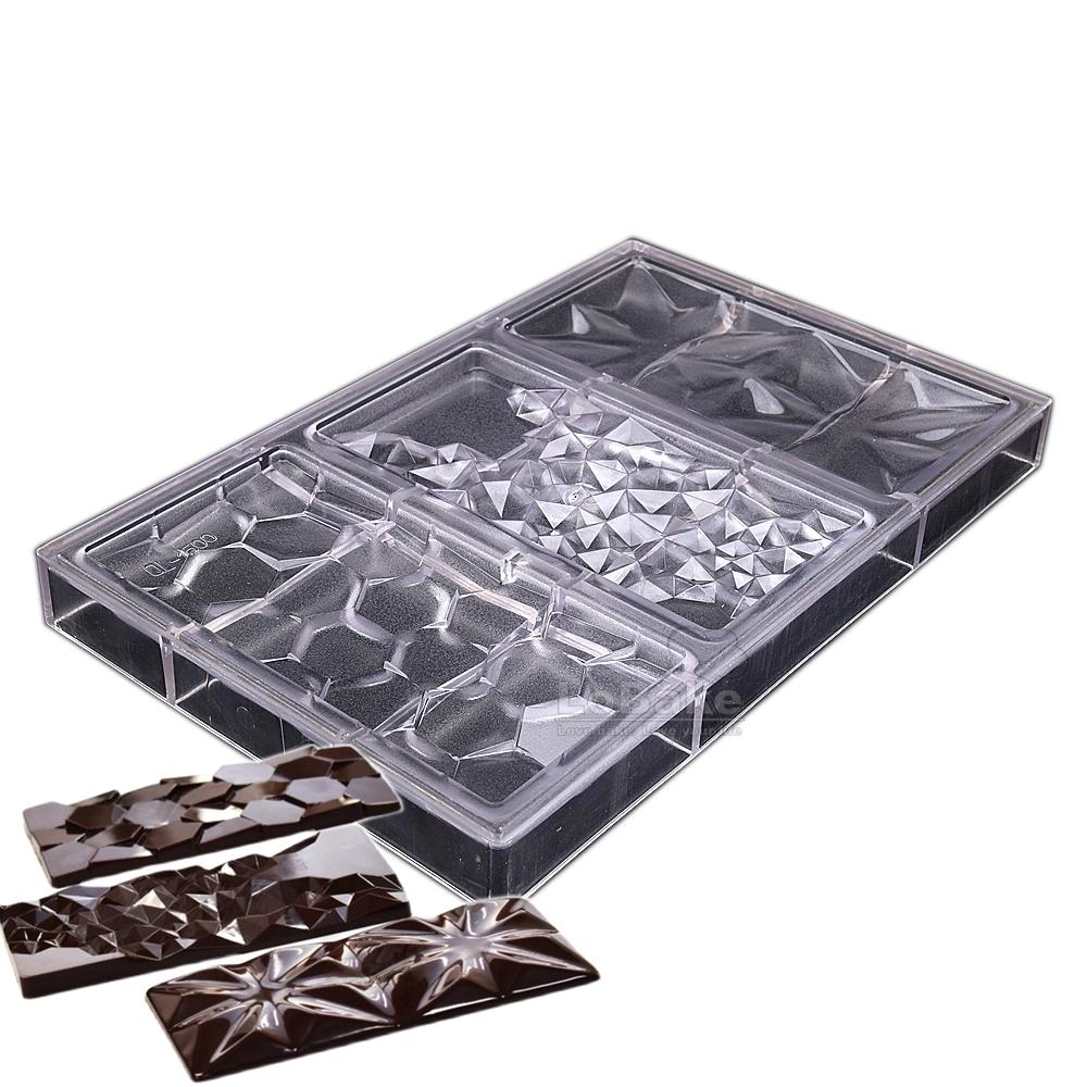 Big Plate Recctangle Water Ripple Geometry Shape Polycarbonate Chocolate Mold Food Sugarcraft Molds Candy Making DIY Kitchen