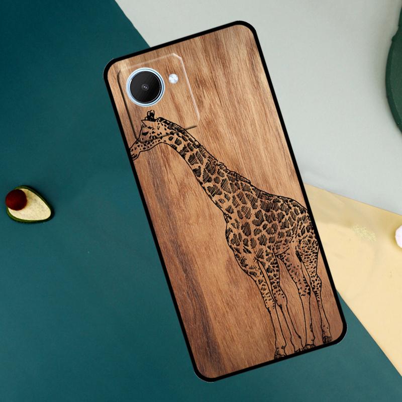 

Natural Bamboo Wood Animal Print For Realme C55 C71 C75 C67 C63 C51 C61 C53 C35 C65 11 12 13 14 15 Pro Plus GT6 GT7 Pro Case Realme 10 Pro Plus