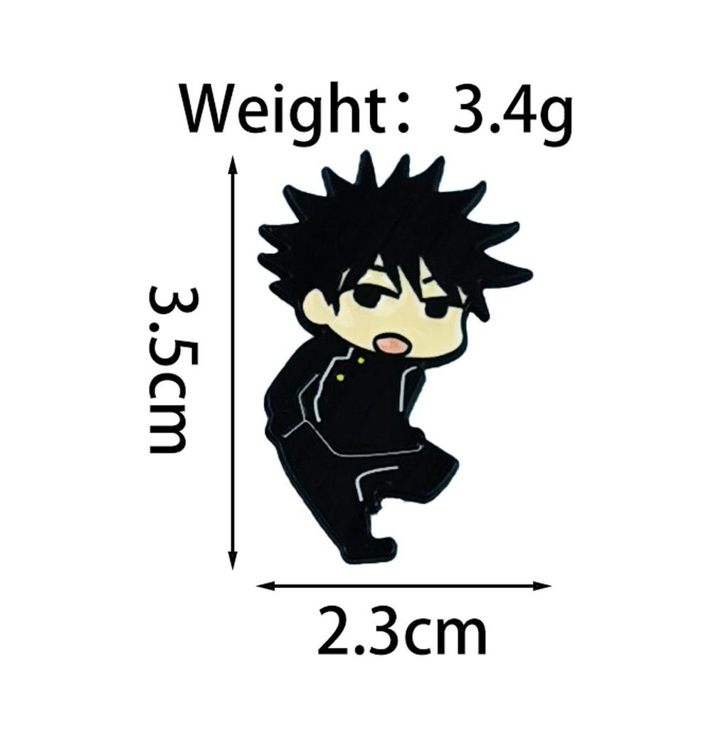 Jujutsu Kaisen Cute Character Alloy Brooch - Anime Badge for Clothing, Backpacks & Student Accessories.