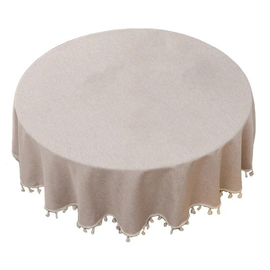 Decorative Tablecloth Solid Color Stain Resistant Washable Easy Care Dining Table Mat Round Tablecloth Ornament