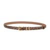 Genuine Leather Women's Belt Retro Alloy Pin Buckle Fashionable Leopard Leather Pattern Belt Decorative Belt for Women