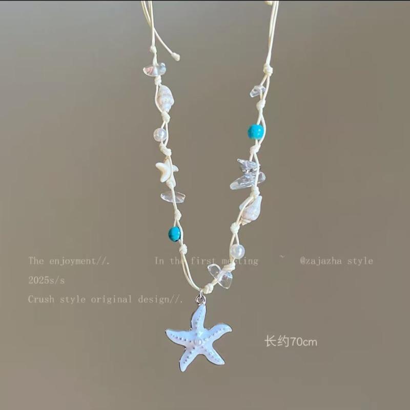 

Відпустка на морі~ Намисто з мушель для дівчат Високоякісні нішеві аксесуари Дизайн Пляжний відпочинок Вітер Ланцюжок на ключицю