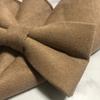 Beige [Bow Tie & Pocket Square] 2-Piece Set, Plain, Men's, One-Touch, Formal, Wedding, After-Party